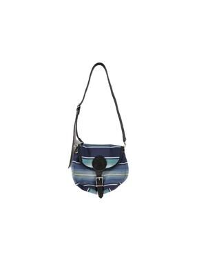 Duluth Pack woven stripe crossbody shell purse Blue Leather Strap Bag